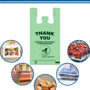 Eco Thank You Biodegradable Bag Shopping Bags Retail Restaurant Grocery Store Carry-Out bags, thank you t shirt bags Thank you bags Green