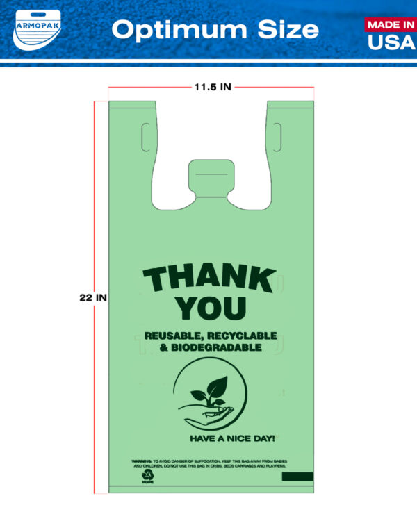 Biodegradable Thank You T Shirt Bags 100 Pack Armopak Supplier